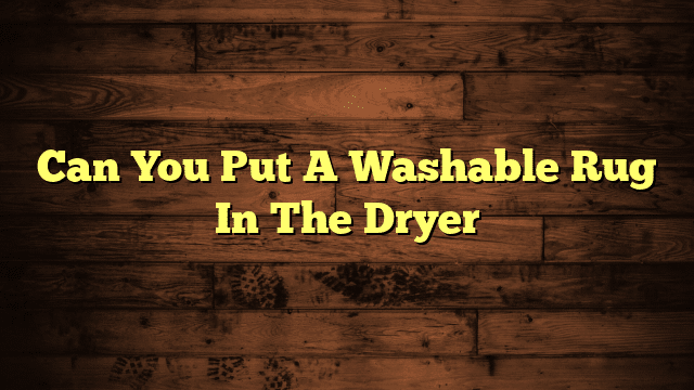 Can You Put A Washable Rug In The Dryer