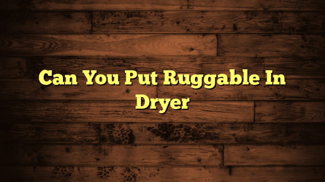 Can You Put Ruggable In Dryer