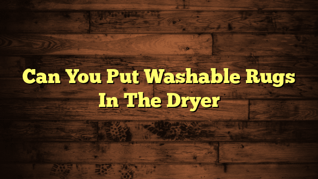 Can You Put Washable Rugs In The Dryer
