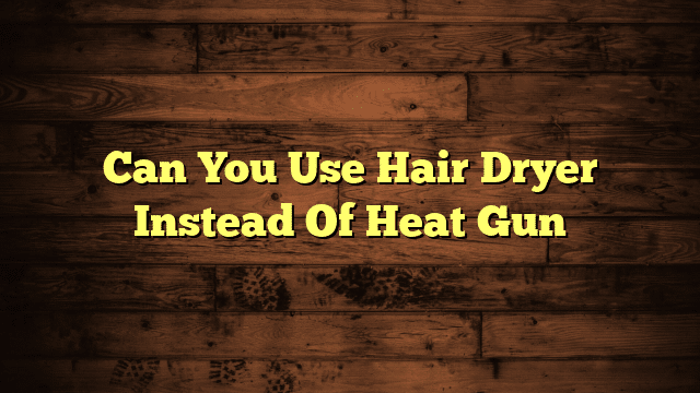 Can You Use Hair Dryer Instead Of Heat Gun
