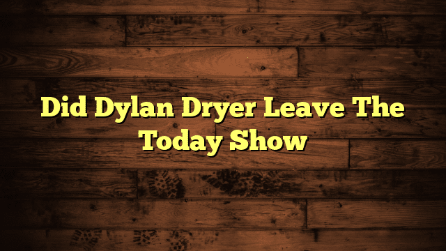 Did Dylan Dryer Leave The Today Show