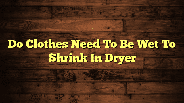 Do Clothes Need To Be Wet To Shrink In Dryer