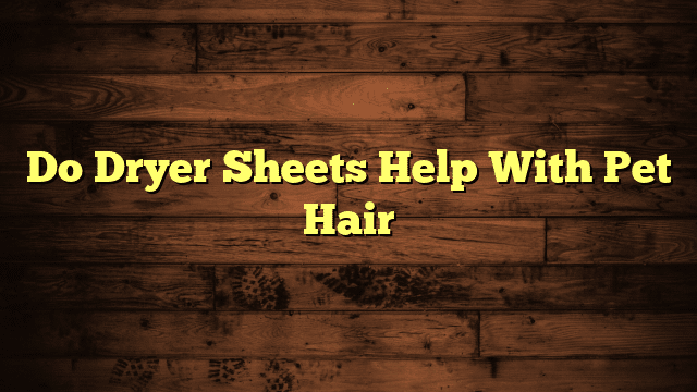 Do Dryer Sheets Help With Pet Hair