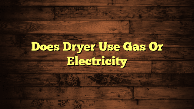 Does Dryer Use Gas Or Electricity