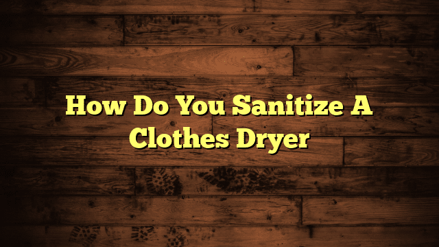 How Do You Sanitize A Clothes Dryer