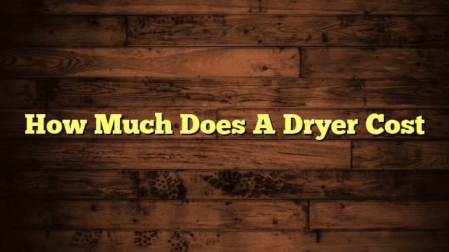 How Much Does A Dryer Cost