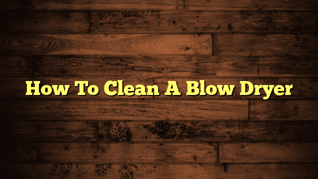 How To Clean A Blow Dryer