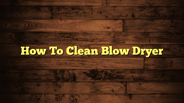 How To Clean Blow Dryer