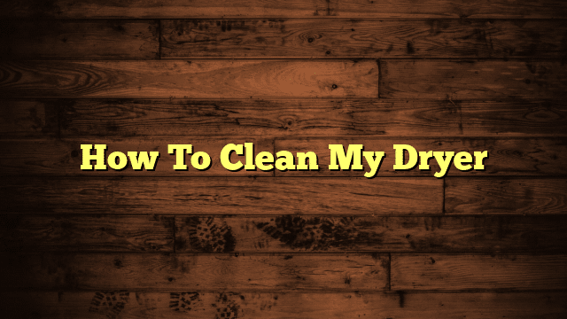 How To Clean My Dryer