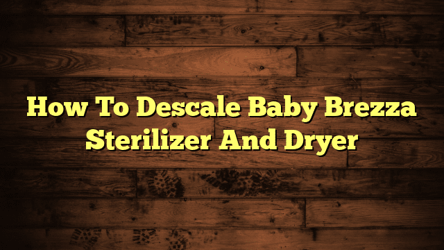How To Descale Baby Brezza Sterilizer And Dryer