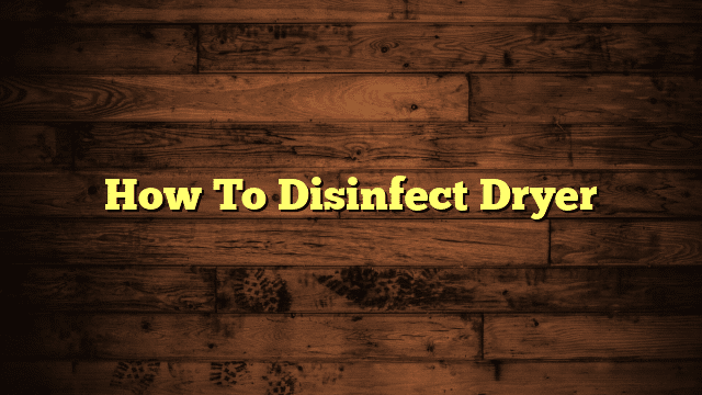 How To Disinfect Dryer
