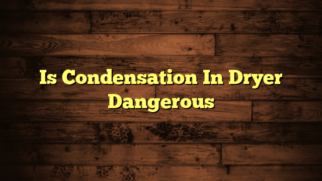 Is Condensation In Dryer Dangerous