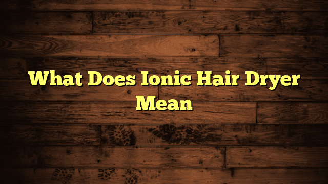 What Does Ionic Hair Dryer Mean