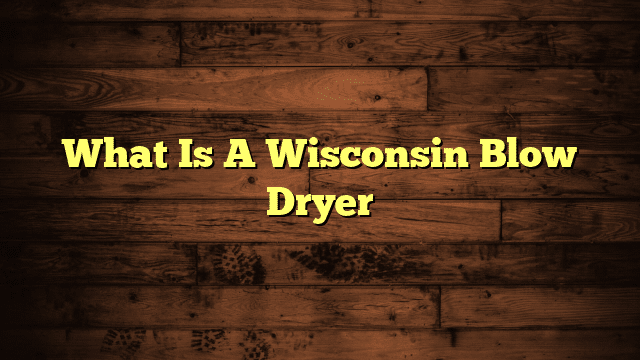 What Is A Wisconsin Blow Dryer
