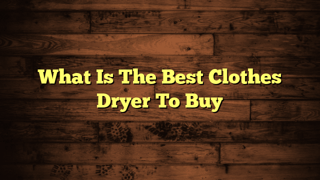 What Is The Best Clothes Dryer To Buy