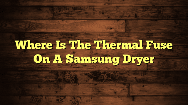 Where Is The Thermal Fuse On A Samsung Dryer