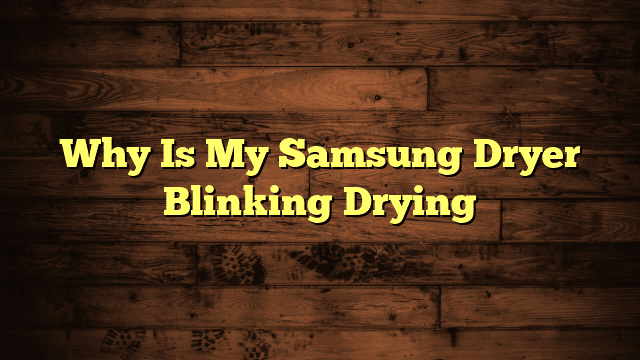 Why Is My Samsung Dryer Blinking Drying
