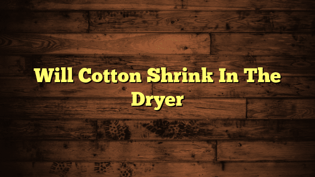Will Cotton Shrink In The Dryer