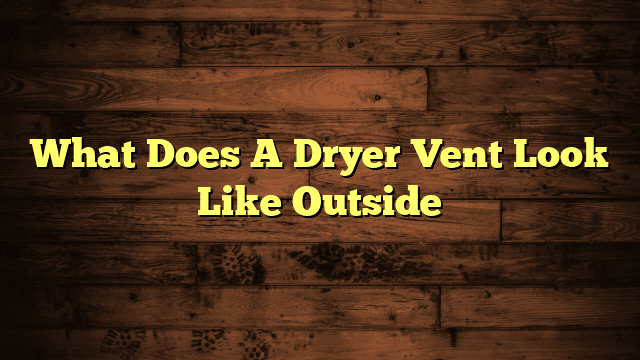 What Does A Dryer Vent Look Like Outside