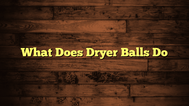 What Does Dryer Balls Do