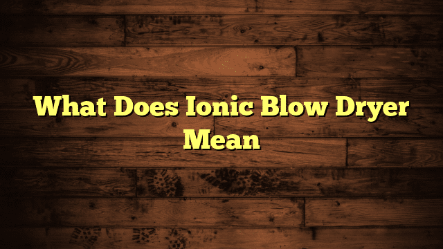 What Does Ionic Blow Dryer Mean