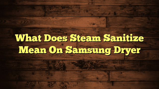 What Does Steam Sanitize Mean On Samsung Dryer