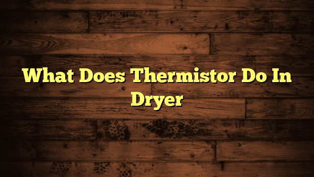 What Does Thermistor Do In Dryer