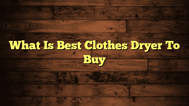 What Is Best Clothes Dryer To Buy